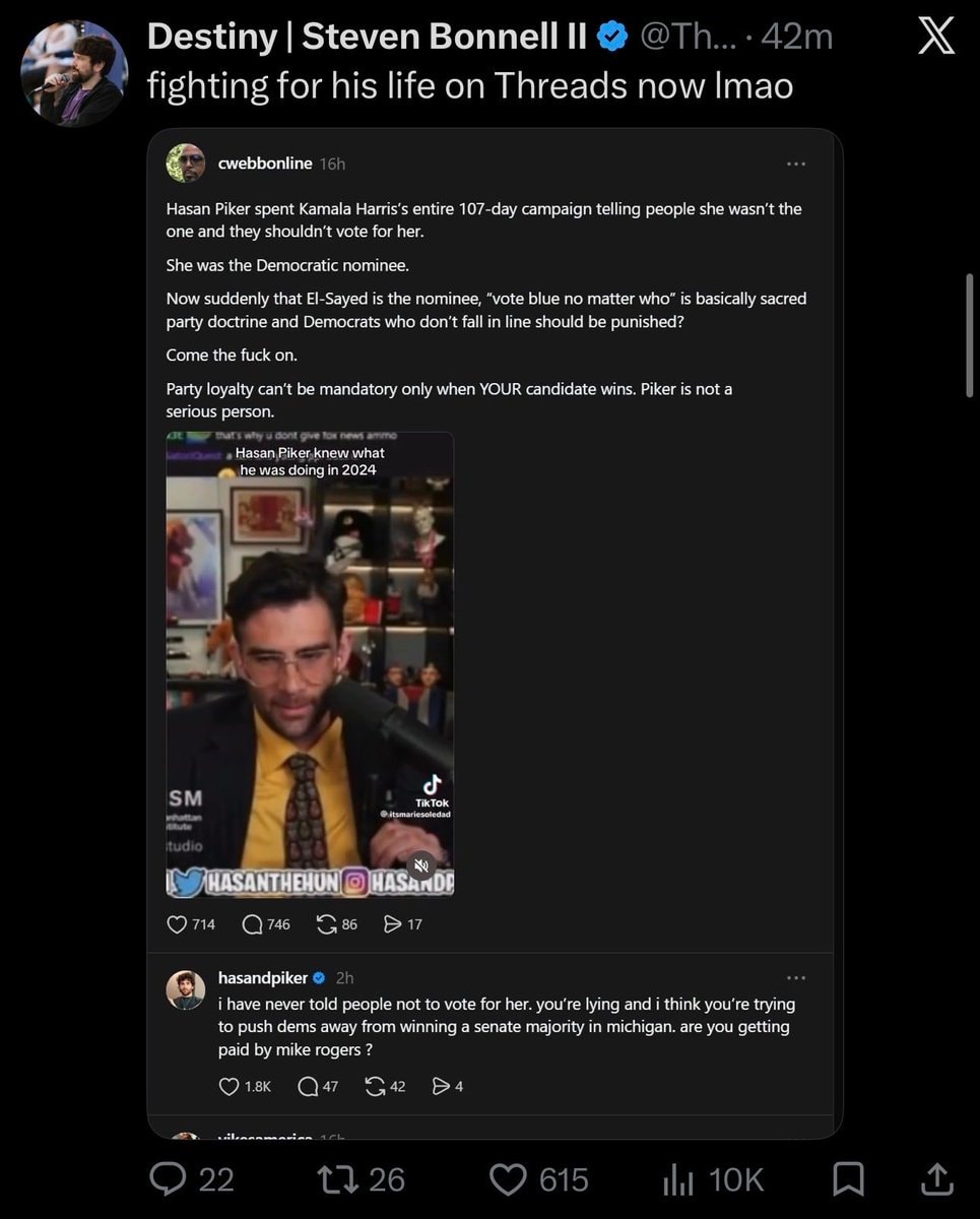 Destiny Steven Bonnell II Threads roast (photo 1 of 2)