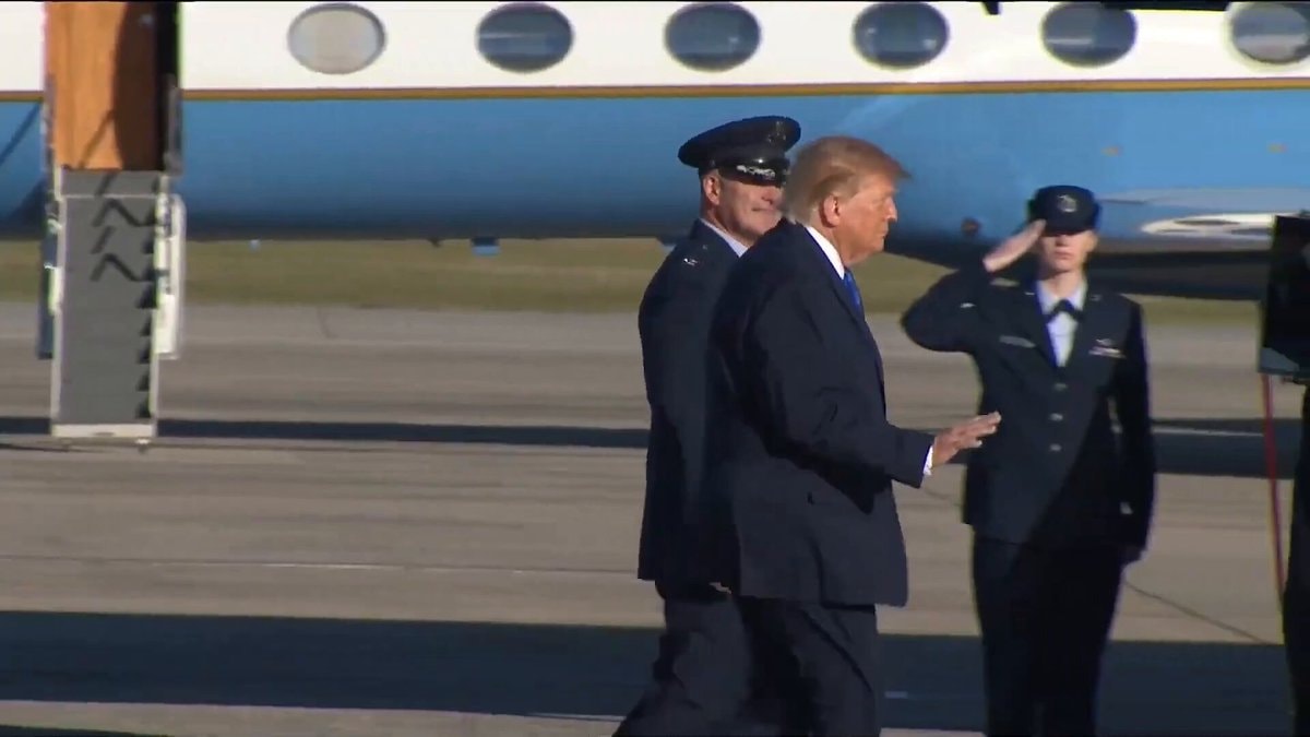 Trump boards Air Force One for Iowa rally