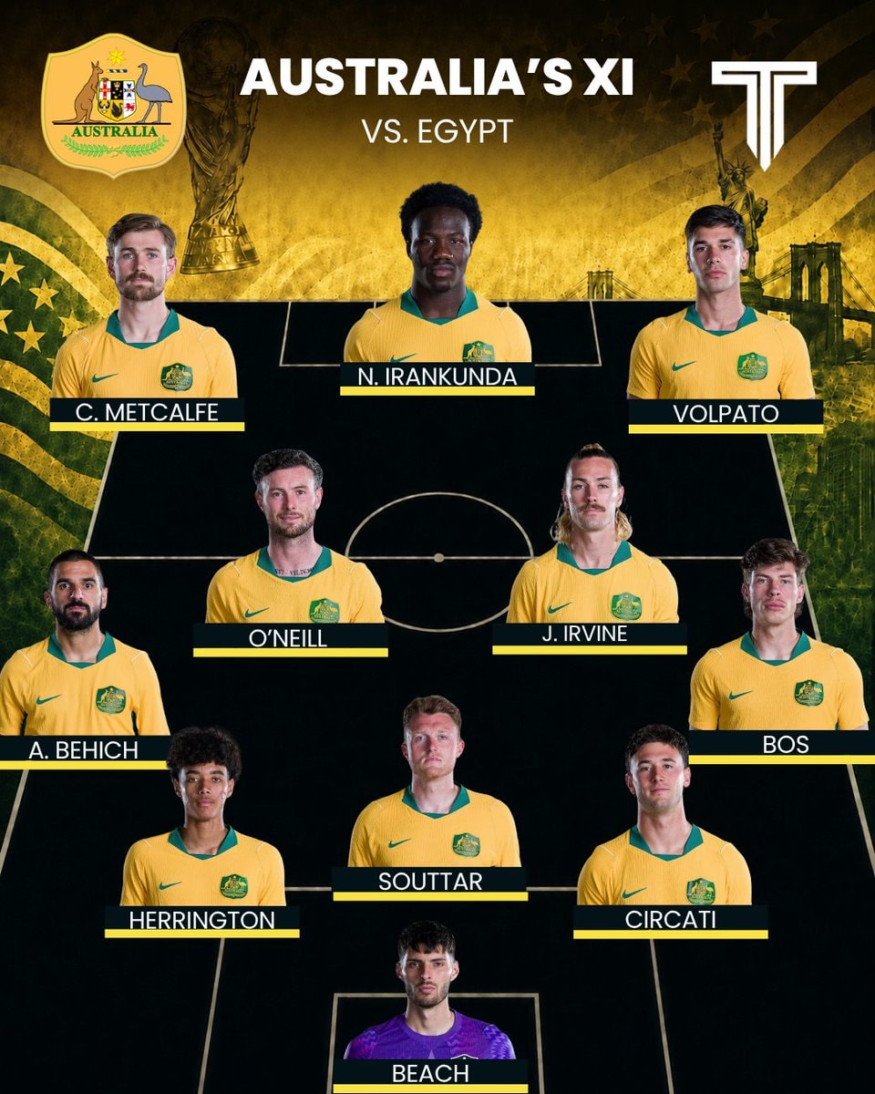Egypt XI vs Australia lineup (photo 2 of 2)