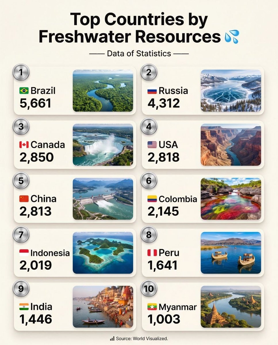 Top Countries by Freshwater Resources