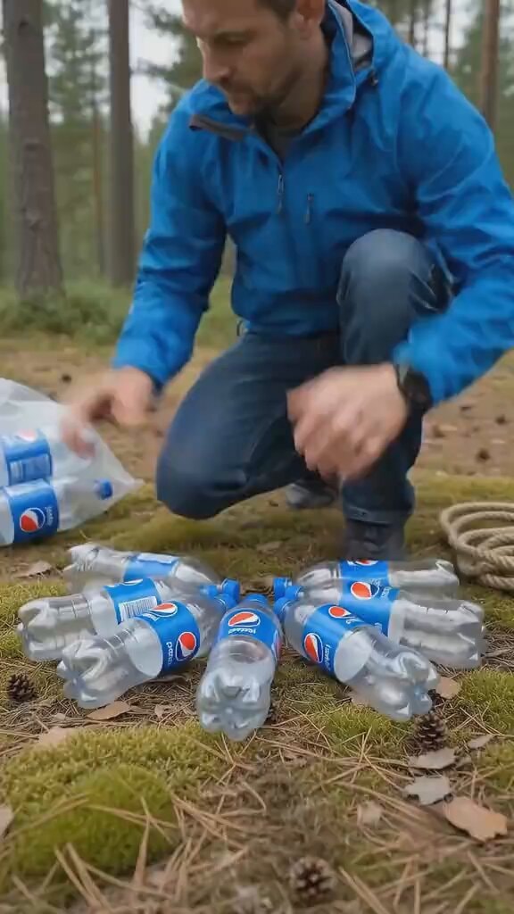 Pepsi bottles in forest Pepsi bottles in forest