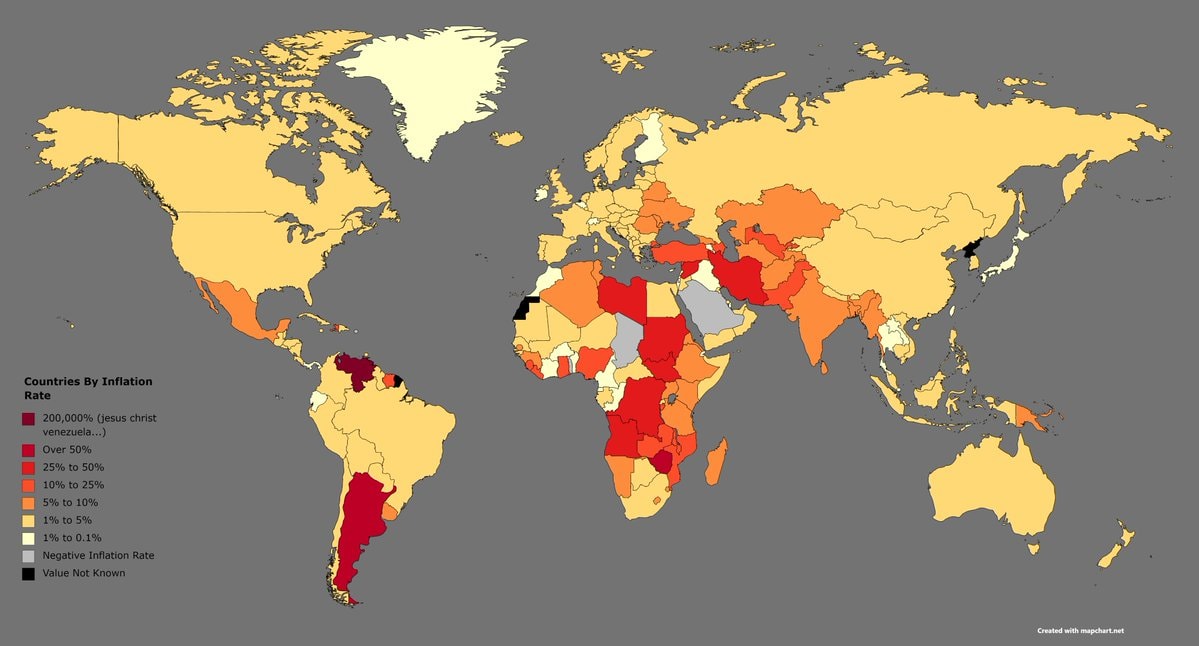 countries inflation rate ranking