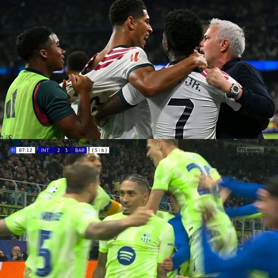 two meaningless soccer celebrations