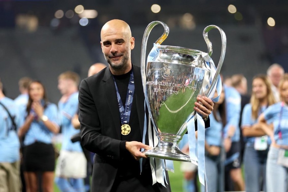 Pep Guardiola Champions League Final trophy