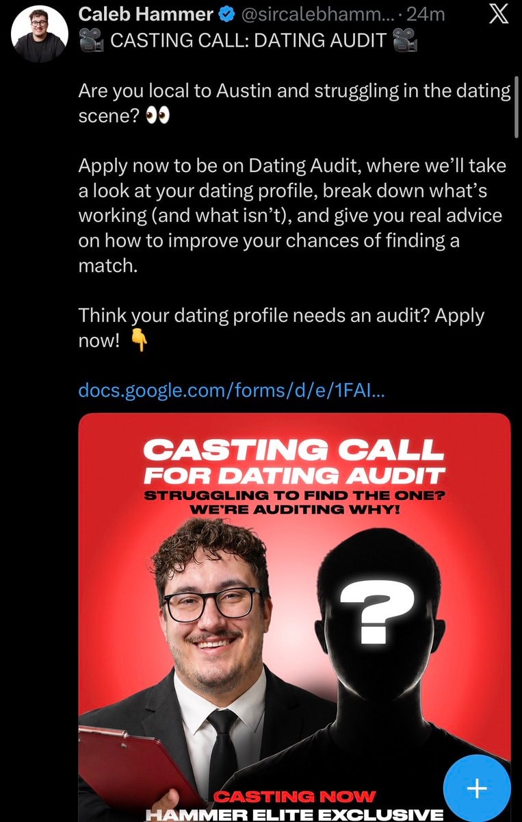 Caleb Hammer Dating Audit Casting Call