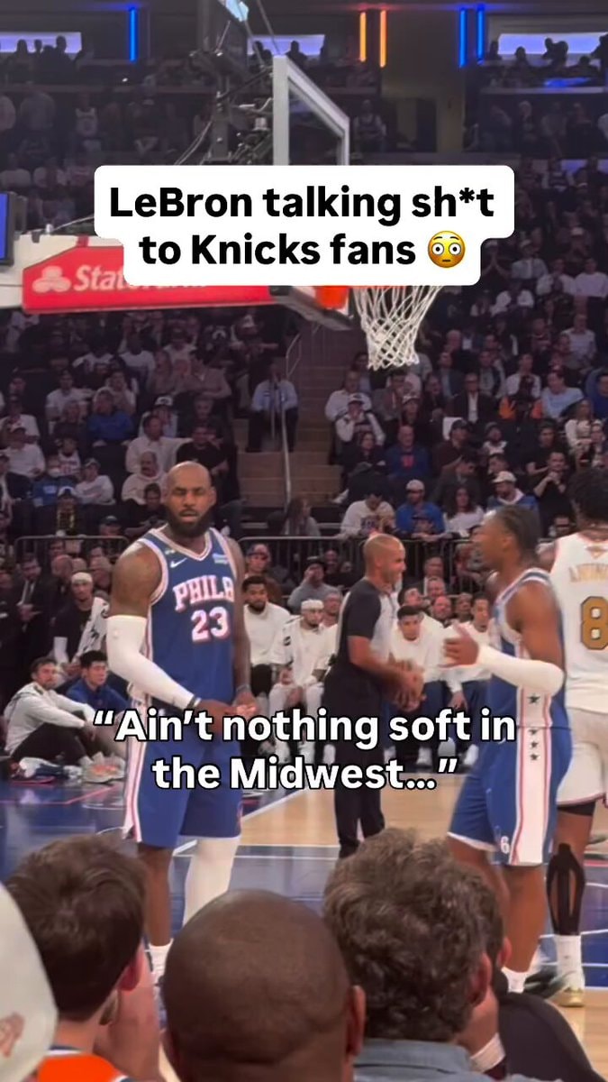 LeBron James corrects fan on Sixers-Knicks