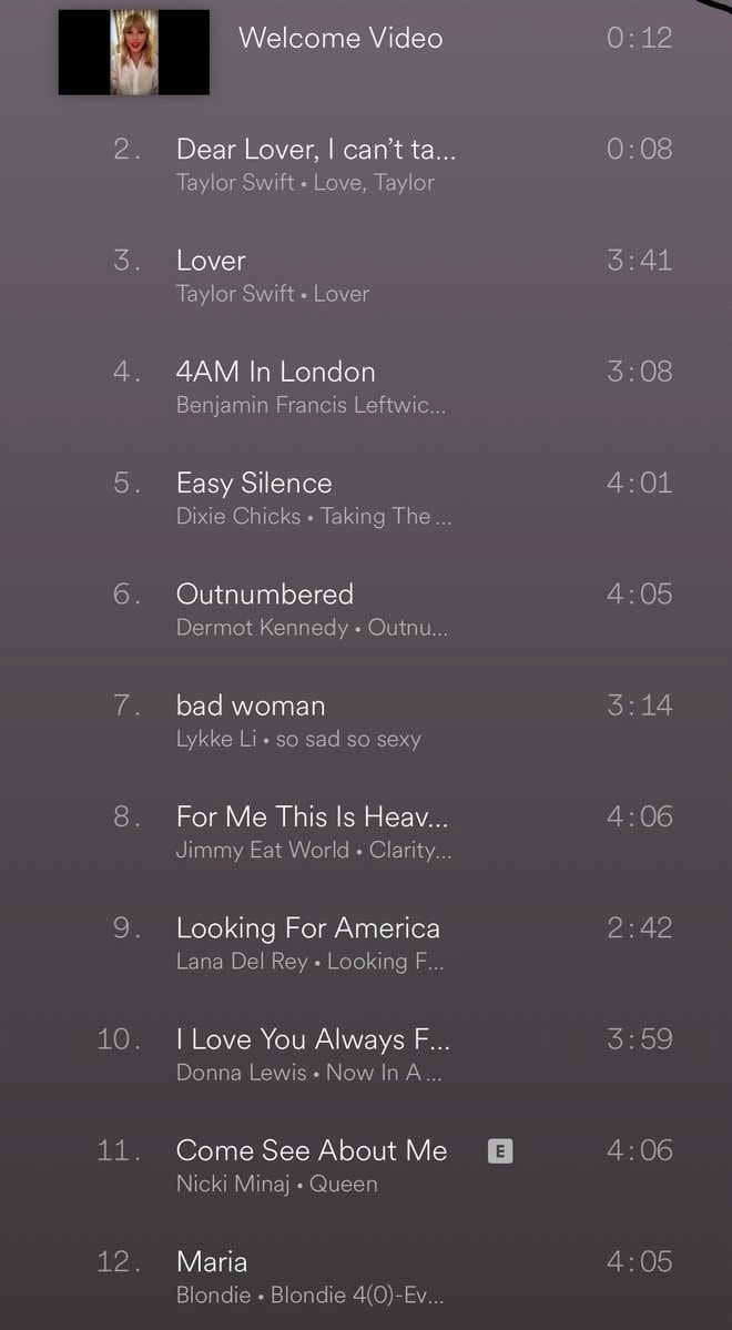 Taylor Swift Love Taylor playlist Nicki Minaj