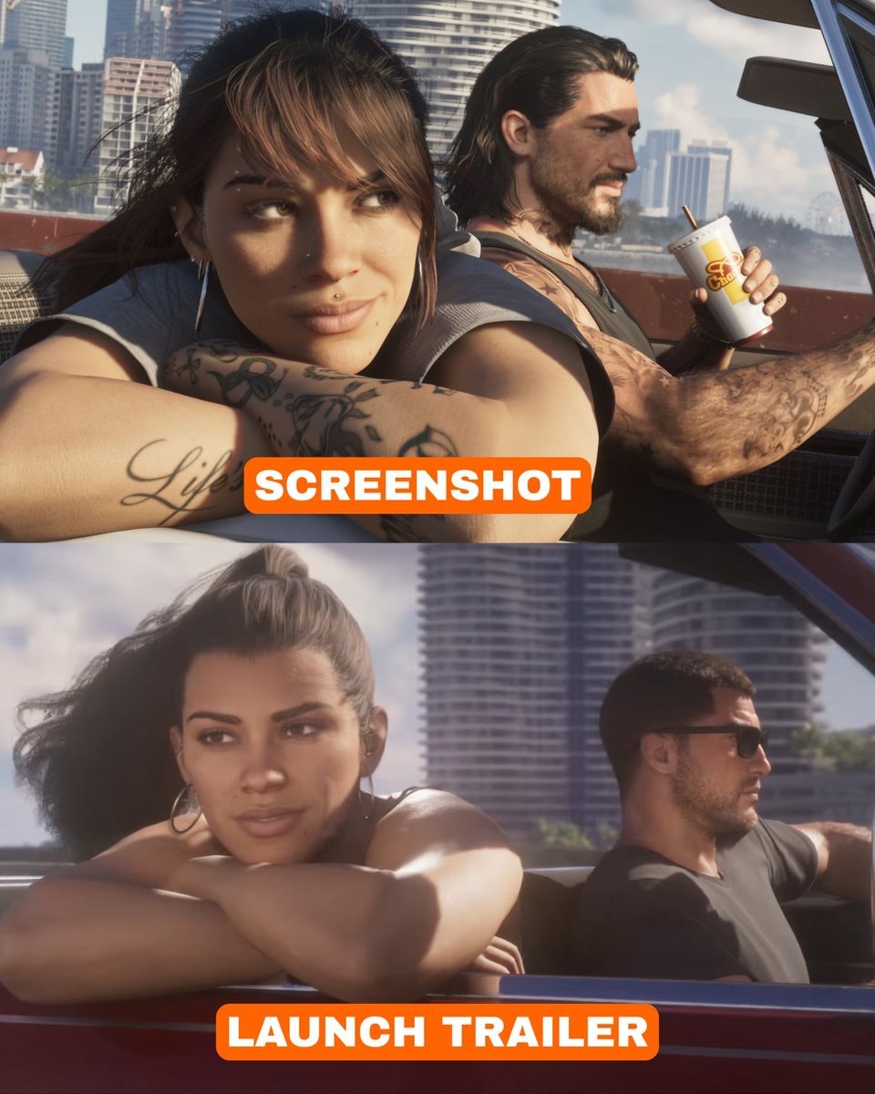 GTA 6 Screenshot vs Launch Trailer