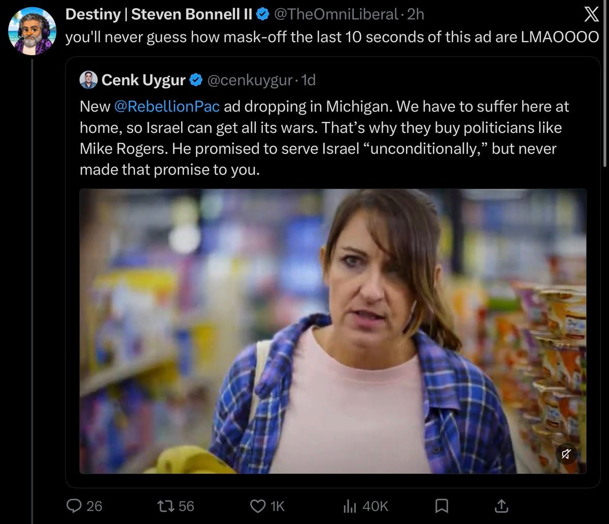 Destiny and Cenk PAC commercial dispute