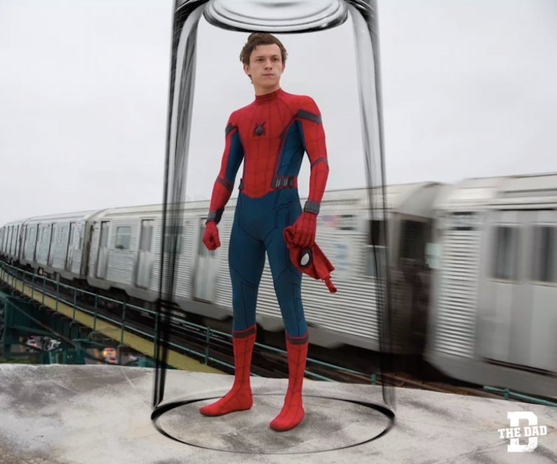 Tom Holland Spider-Man glass trap