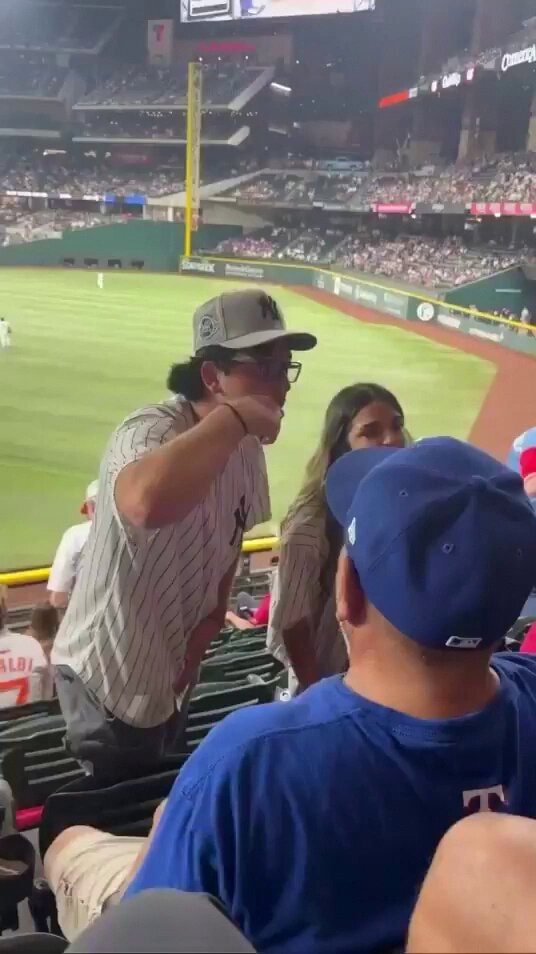 Yankees fans at hostile game