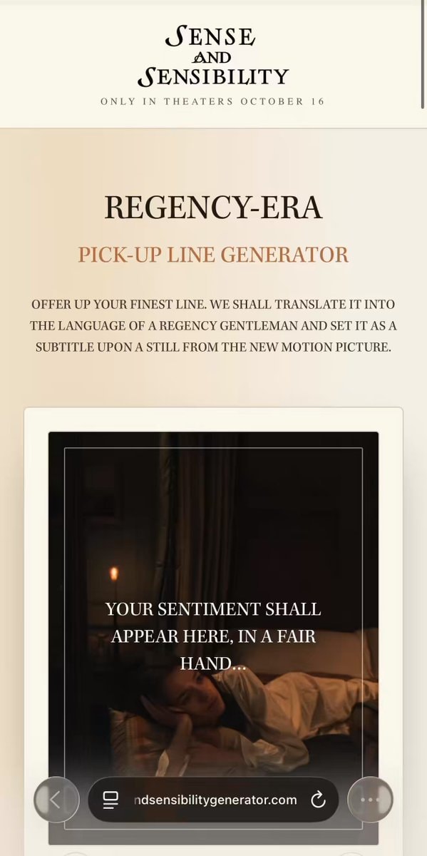 Sense and Sensibility interactive site