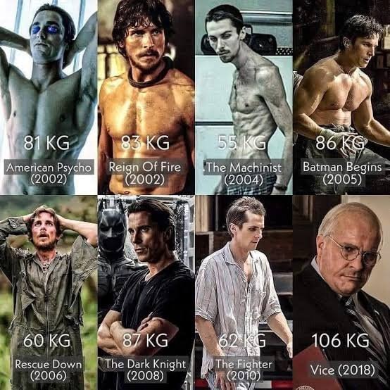 Christian Bale weight transformations