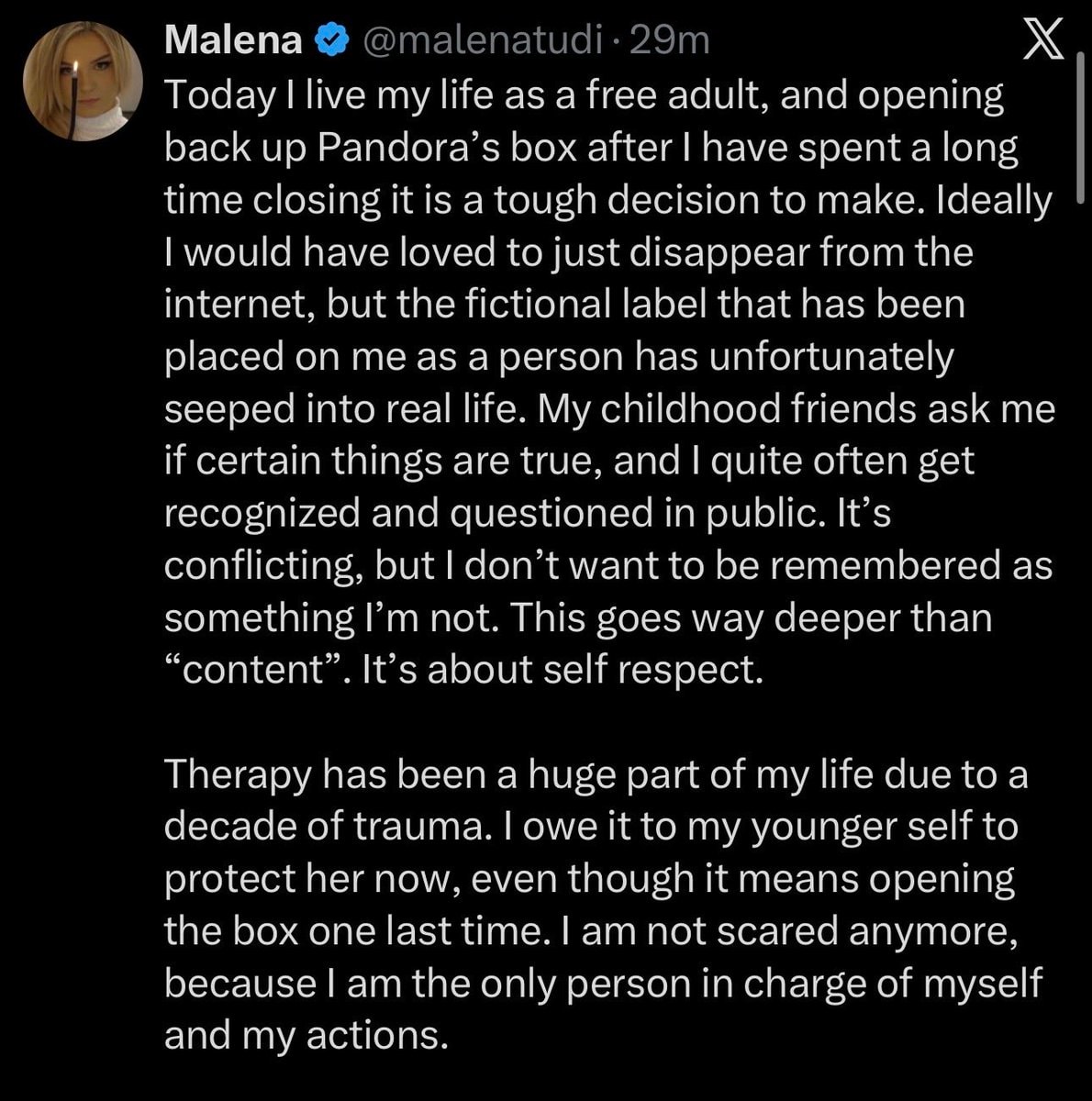 Malena Twitch stream announcement