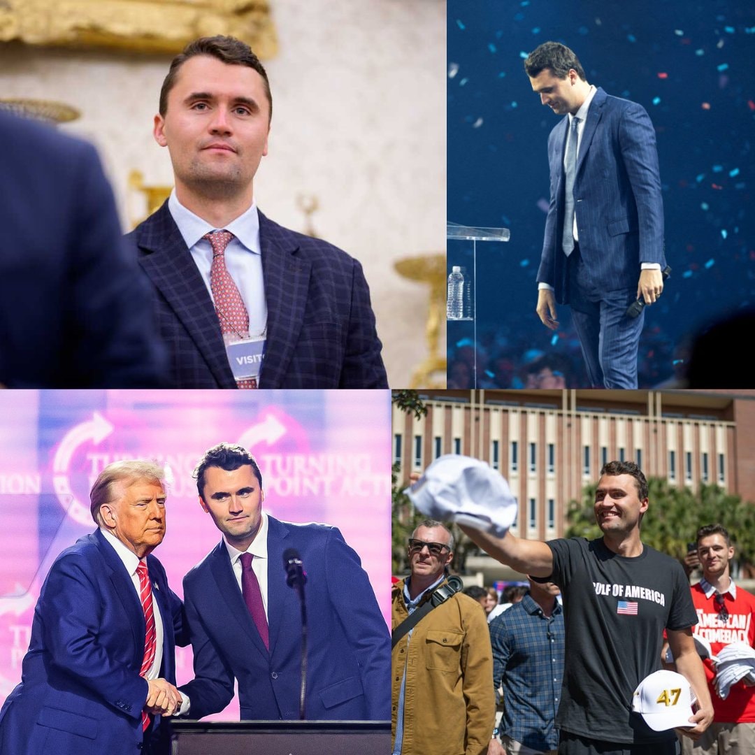 Charlie Kirk and Donald Trump at TURNING POINT ACT