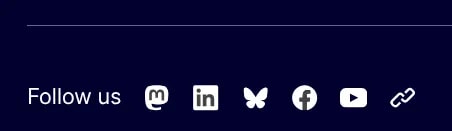 European Commission follow buttons Mastodon Bluesky