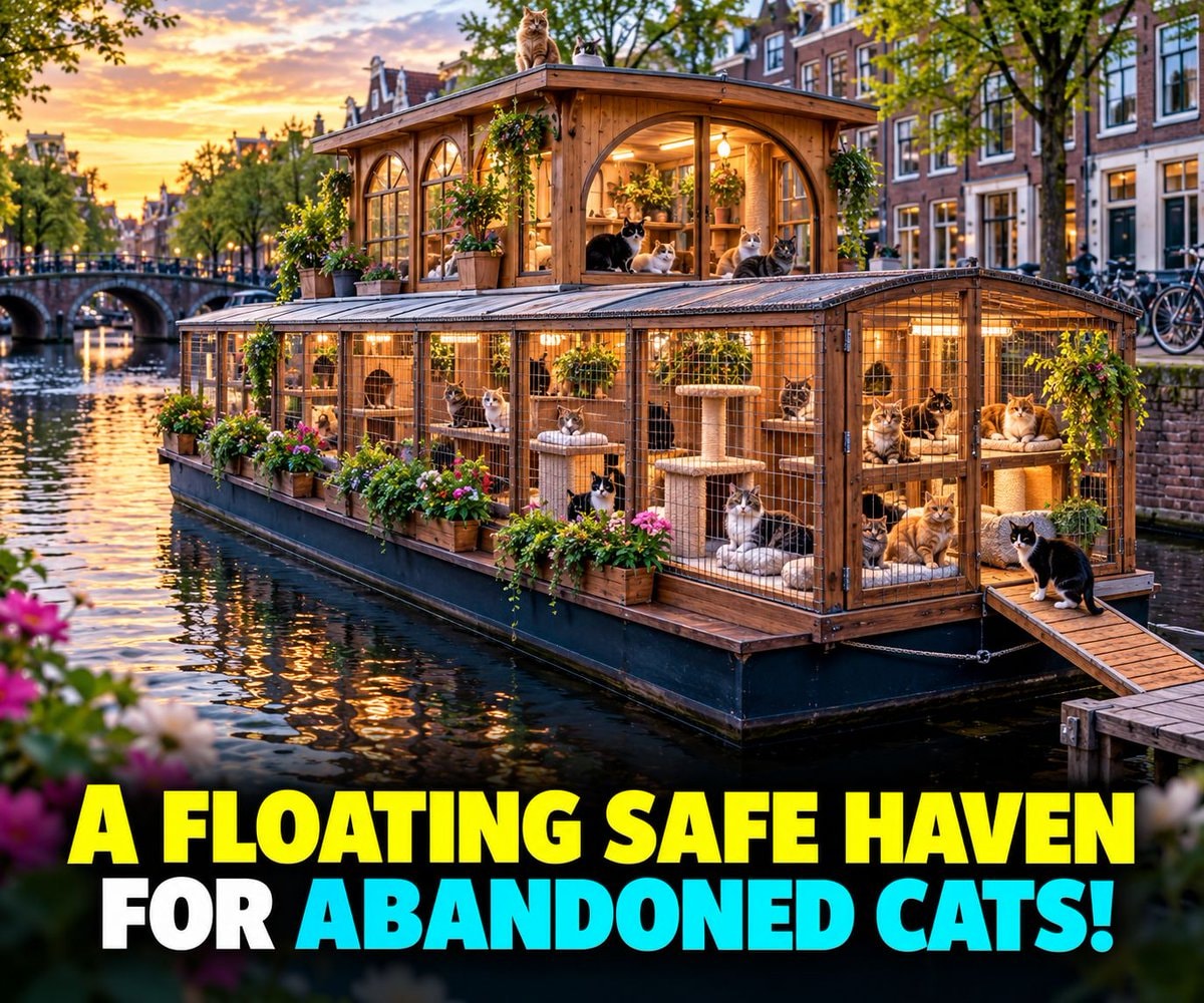 De Poezenboot floating cat shelter Amsterdam