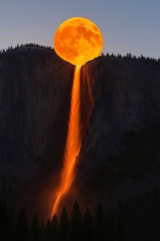 Moon melts into water