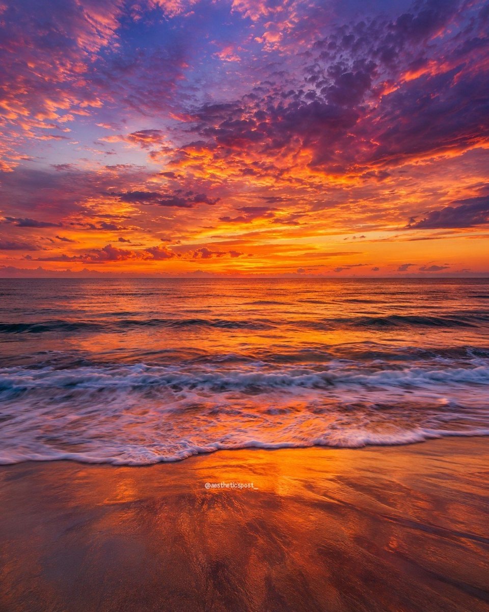 beach sunset waves