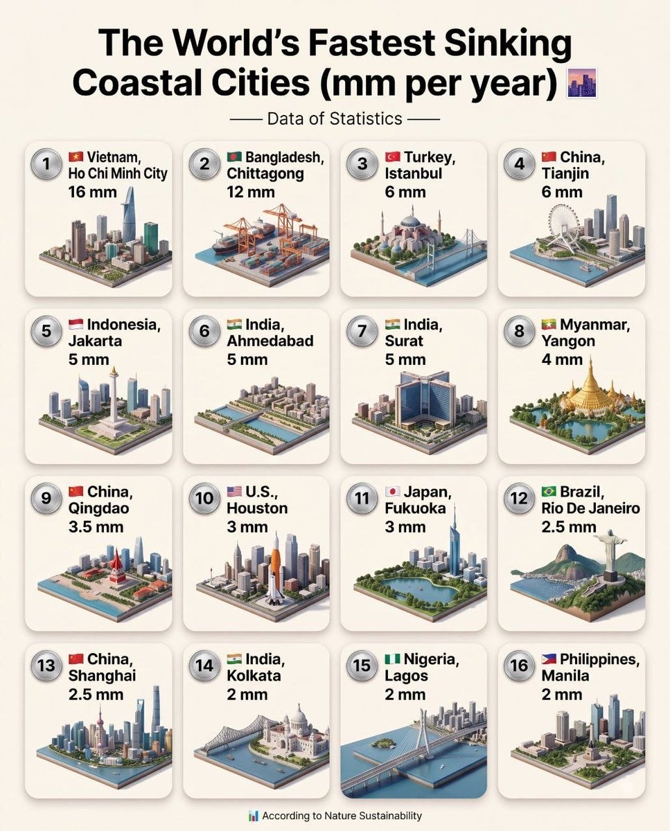 World's Fastest Sinking Coastal Cities