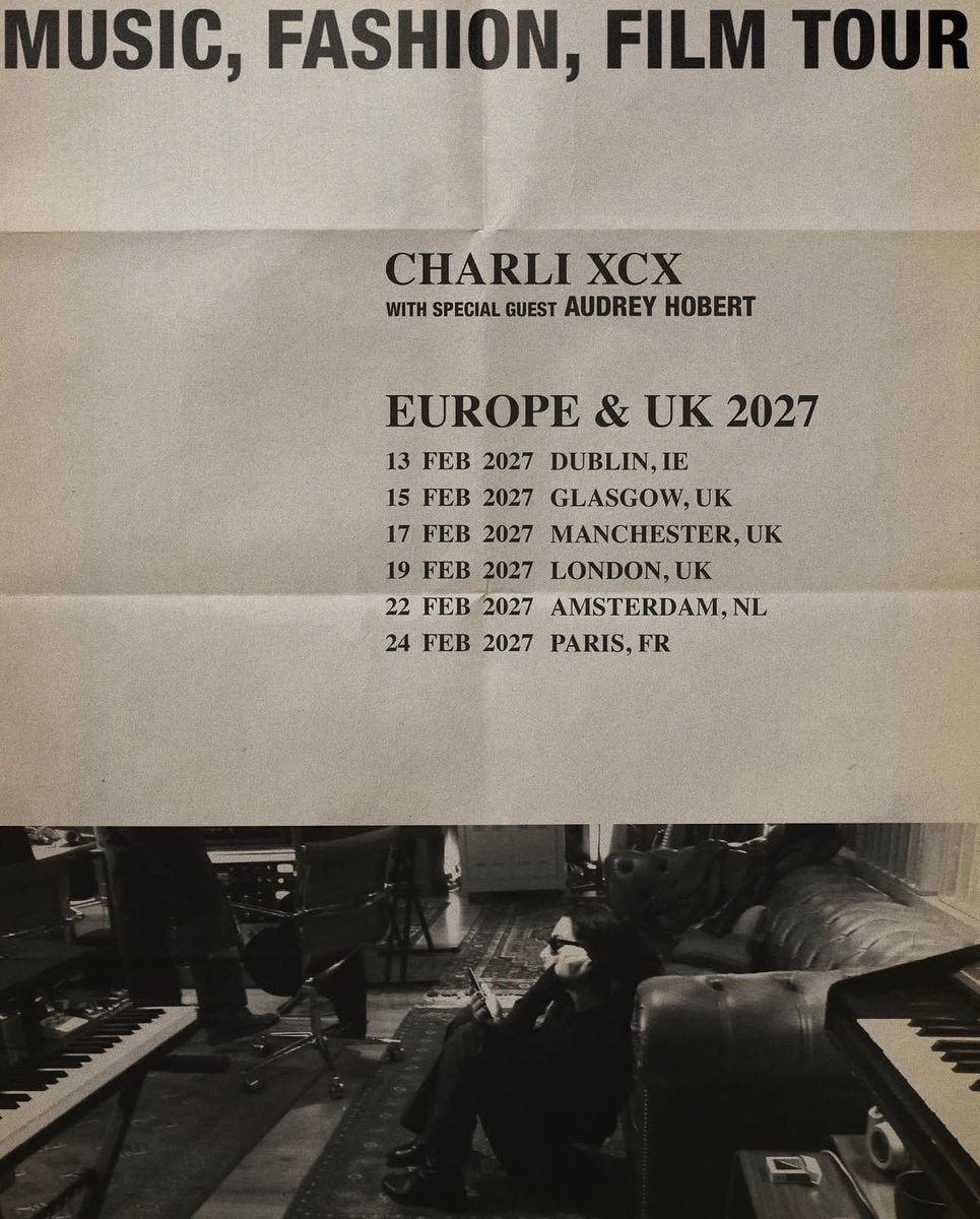 Charli XCX Music Fashion Film Tour 2027