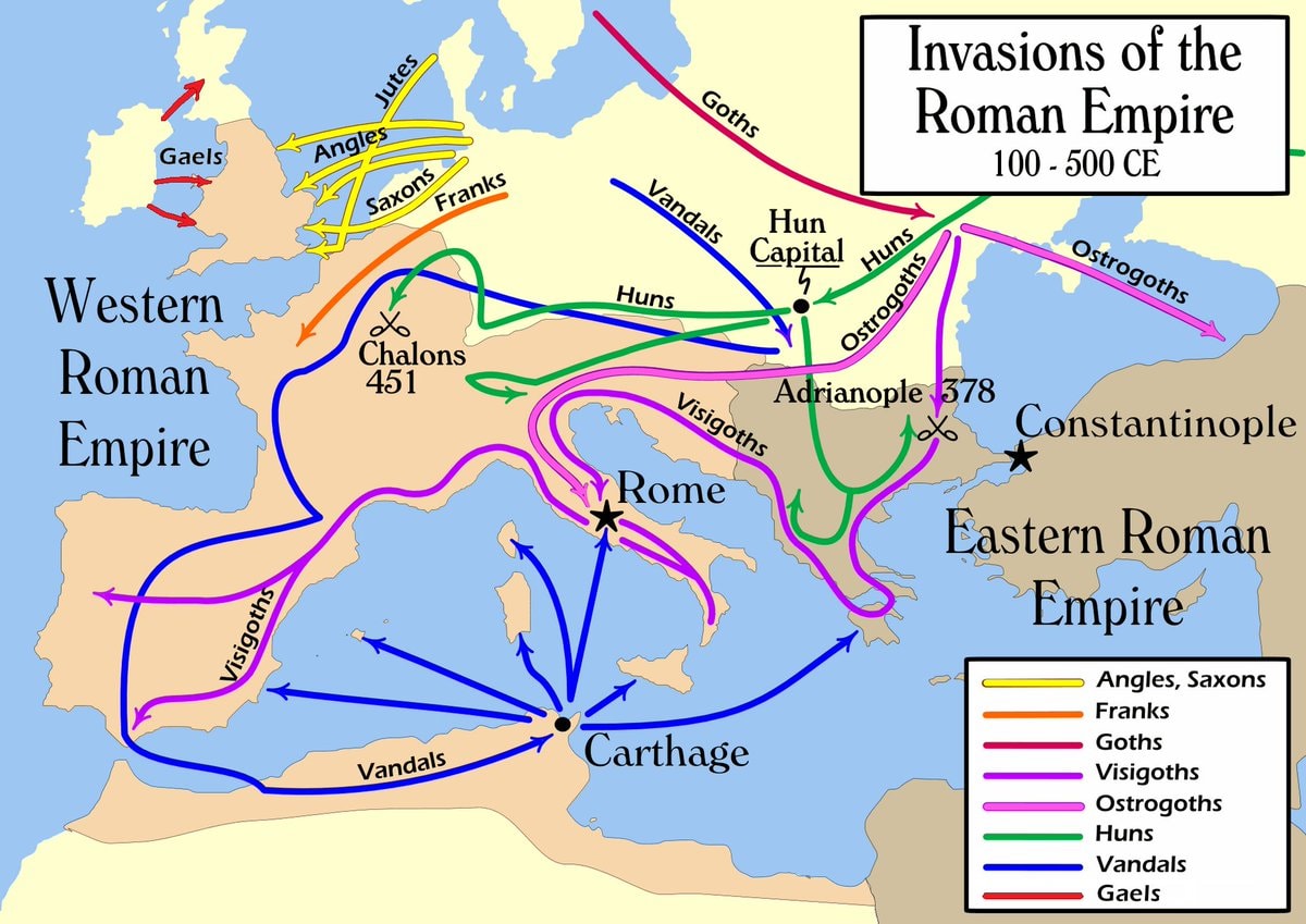 Invasions of the Roman Empire 100–500 CE Invasions of the Roman Empire 100–500 CE