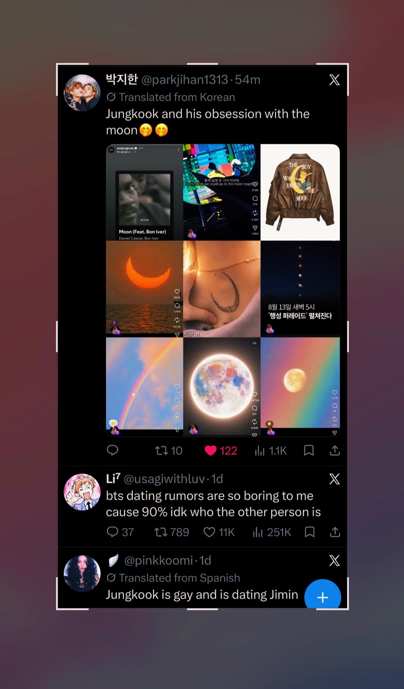Jungkook moon obsession tweet grid