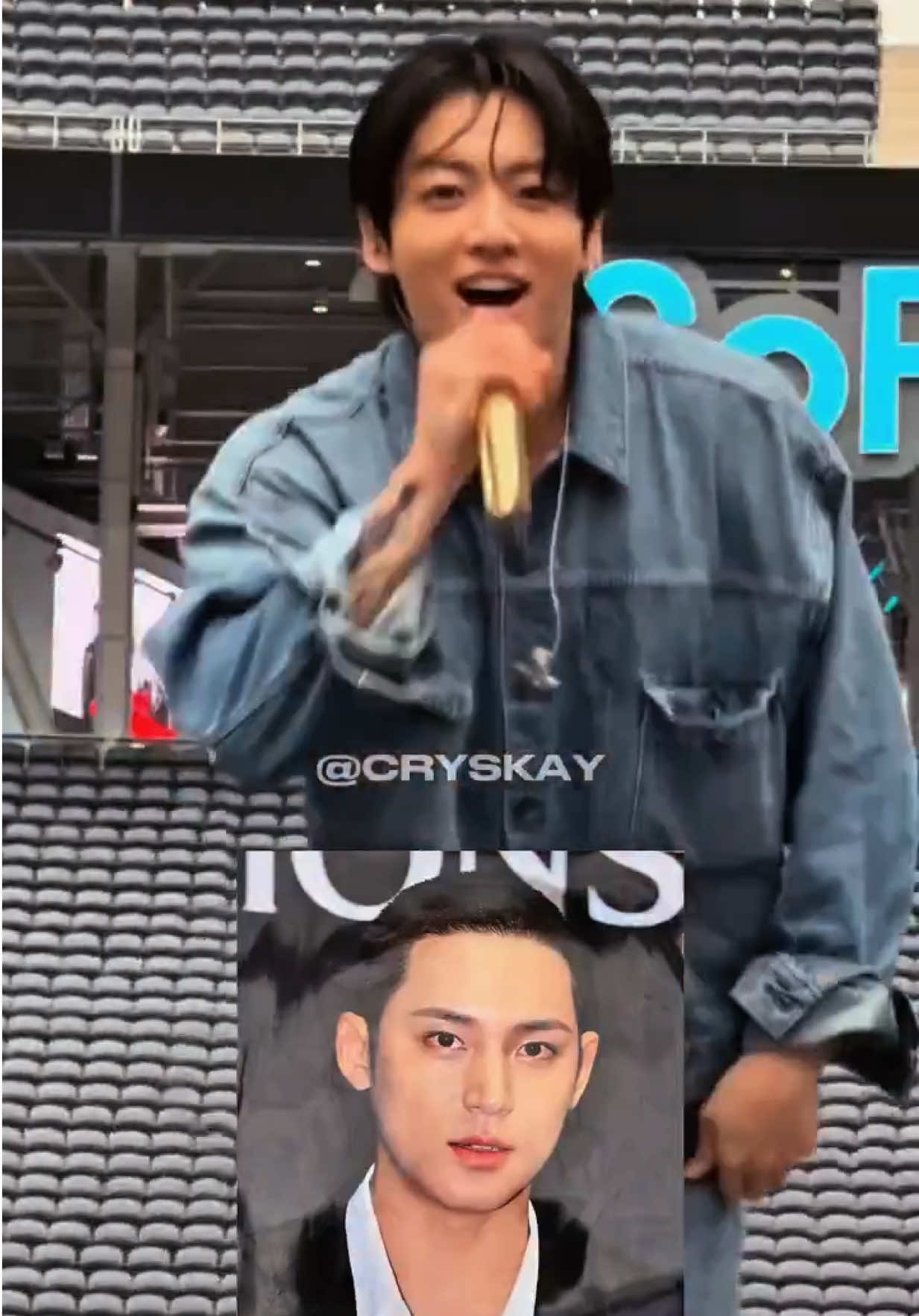Jungkook and Mingyu soundcheck laugh