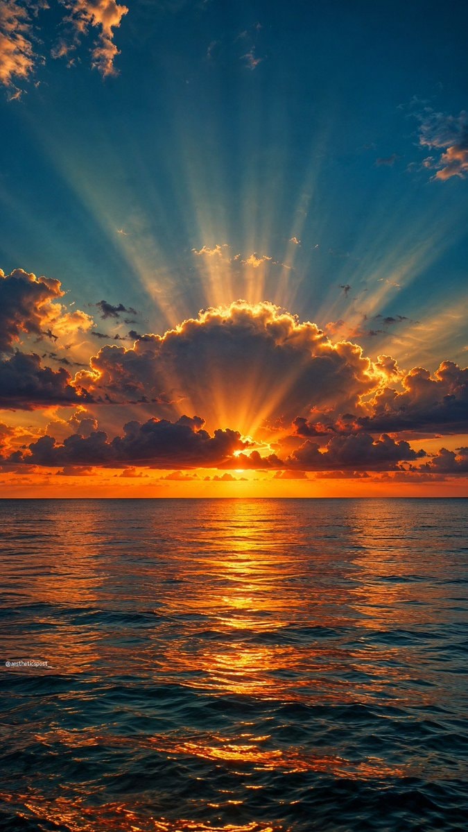dramatic ocean sunset