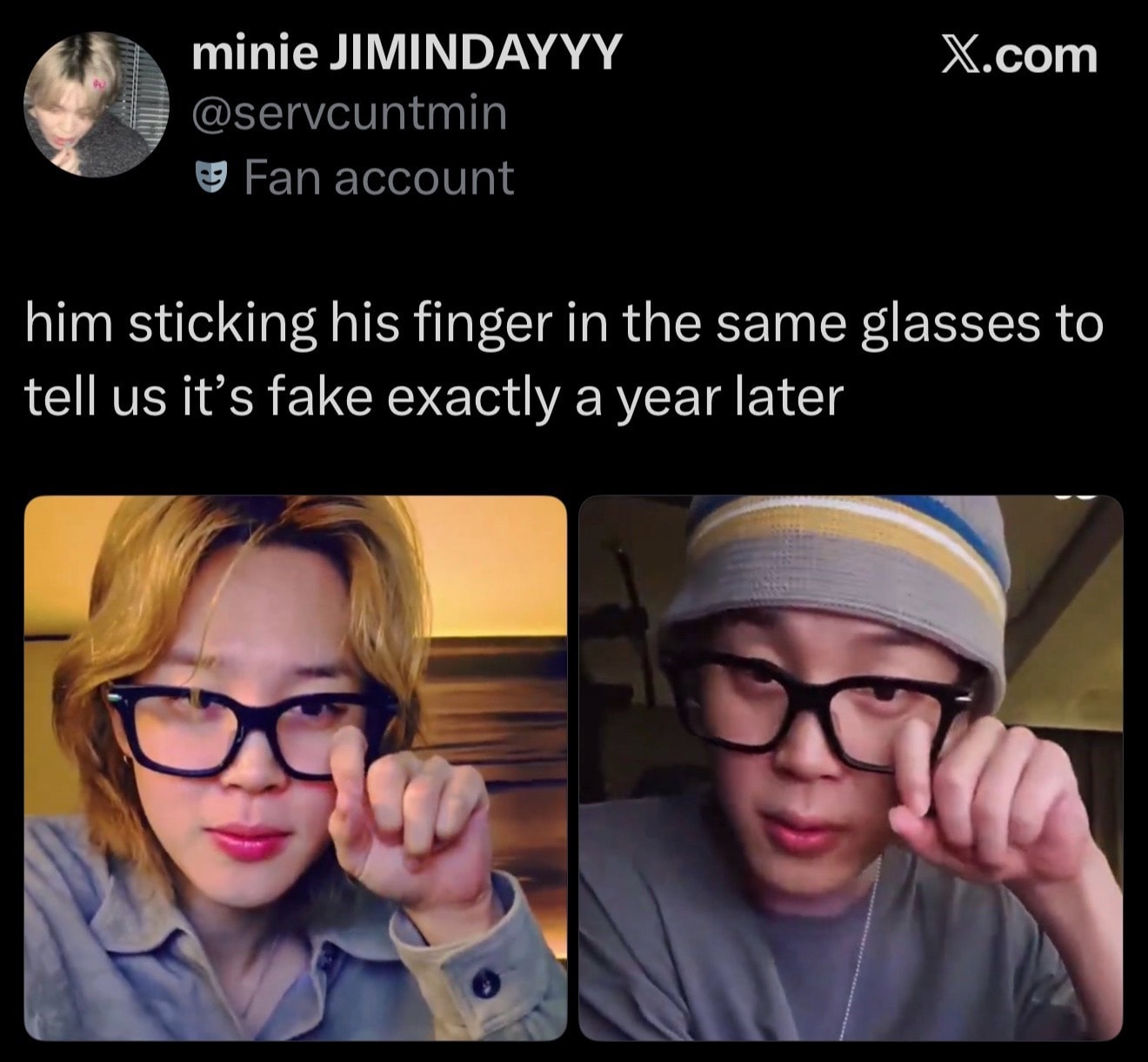 Jimin fake glasses