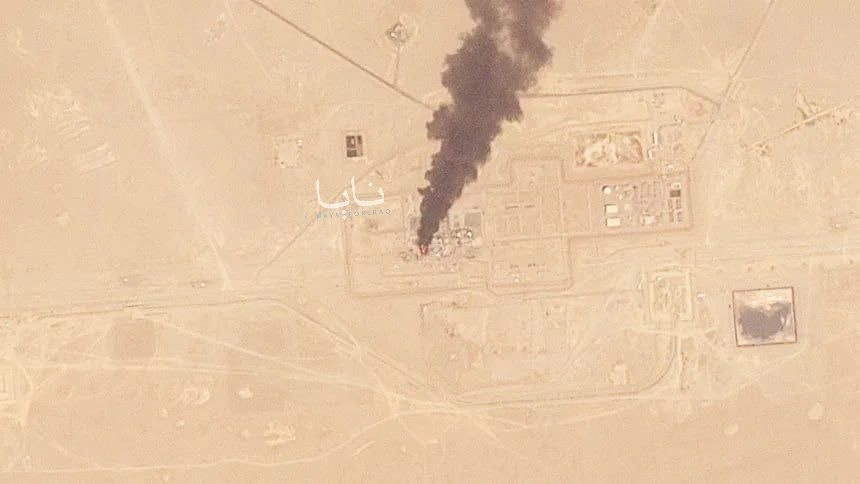 Saudi oil fires following Yemen attacks