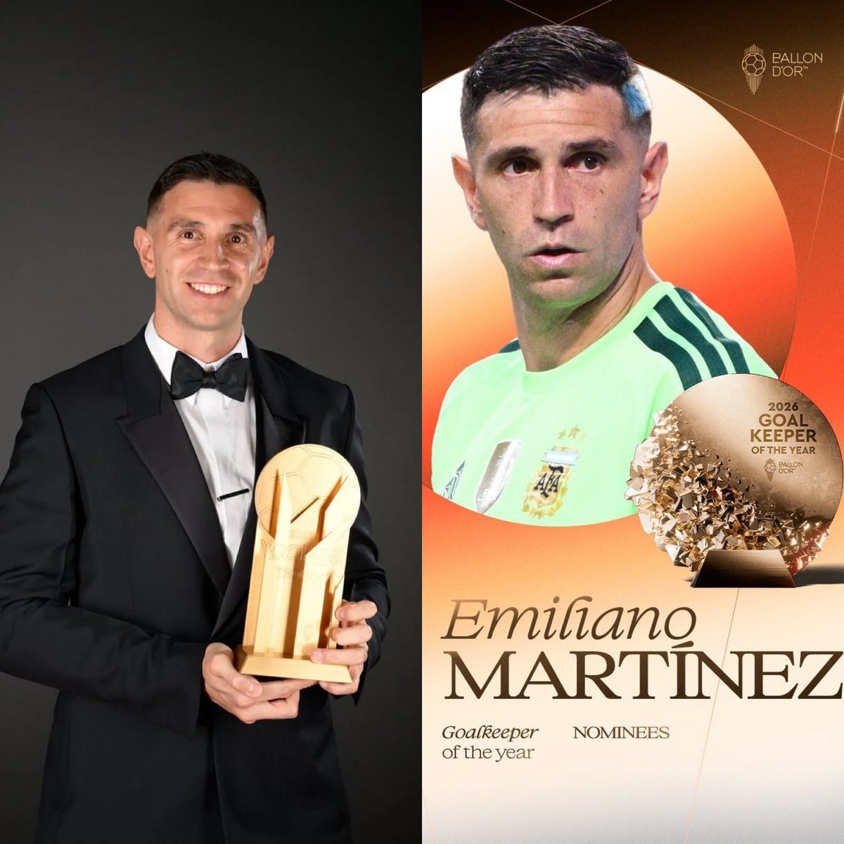Emiliano Martinez Ballon d'Or 2026 nominee Emiliano Martinez Ballon d'Or 2026 nominee