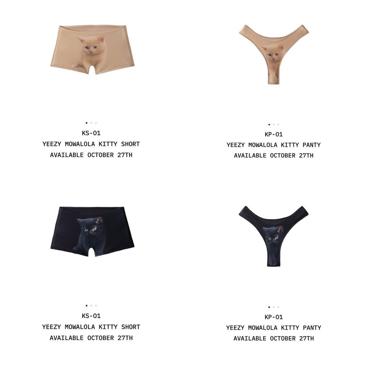 Yeezy YZY x Mowalola Kitty Panty and Shorts