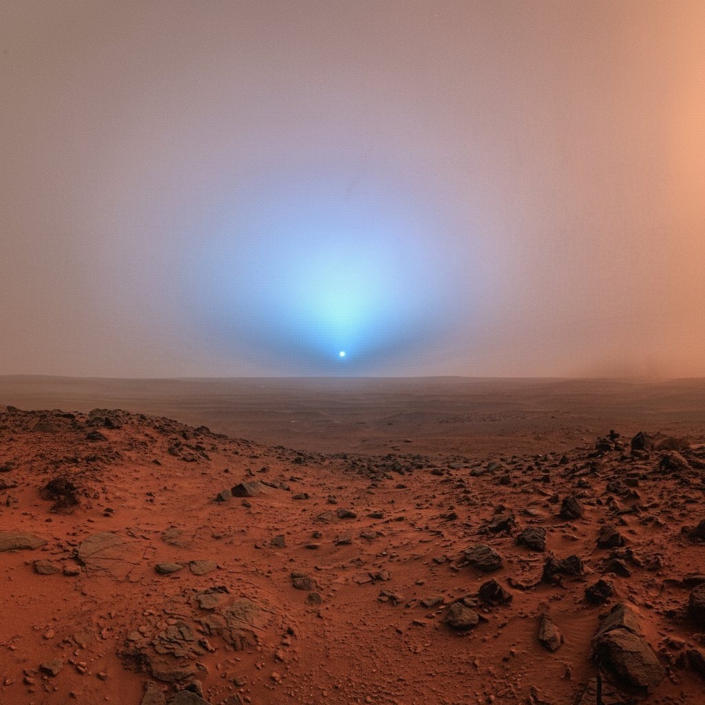 Real photo of a Mars sunset