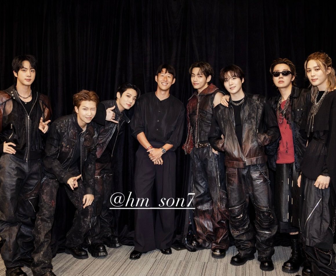 BTS with Son Heung-min photo