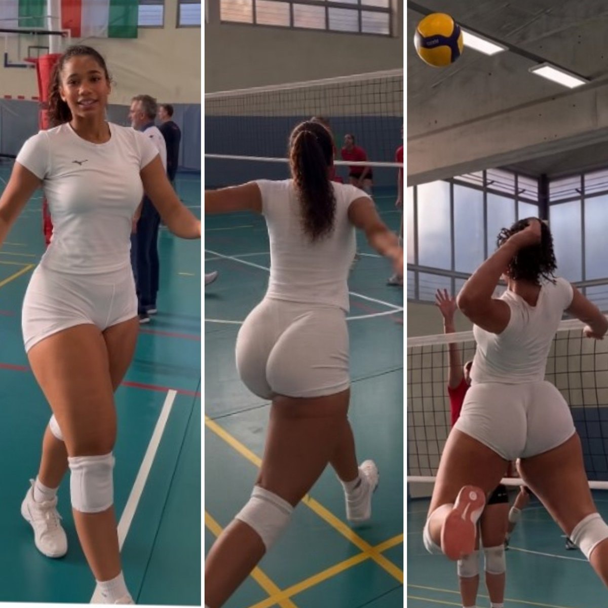 Volleyball athlete on court