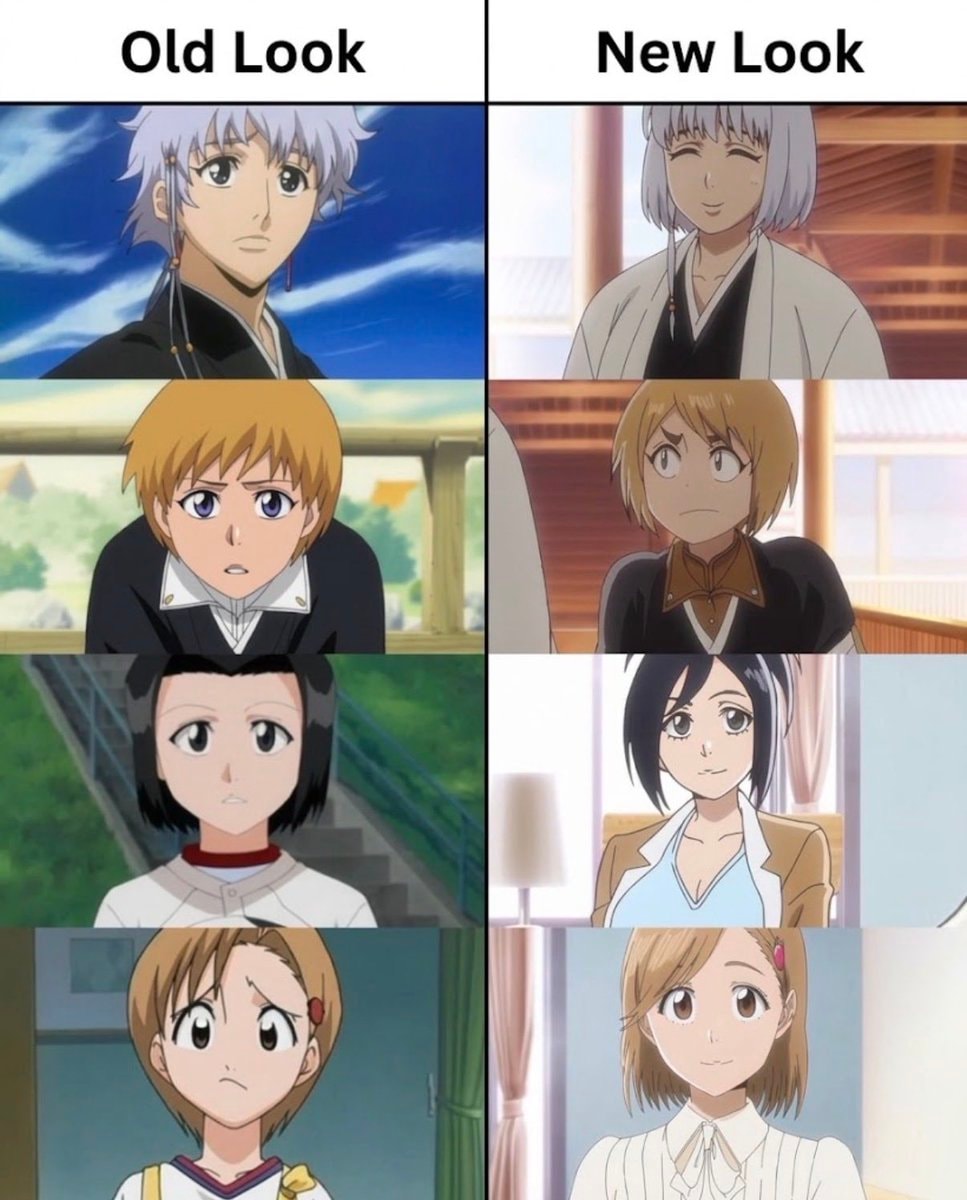 anime character glow up comparison