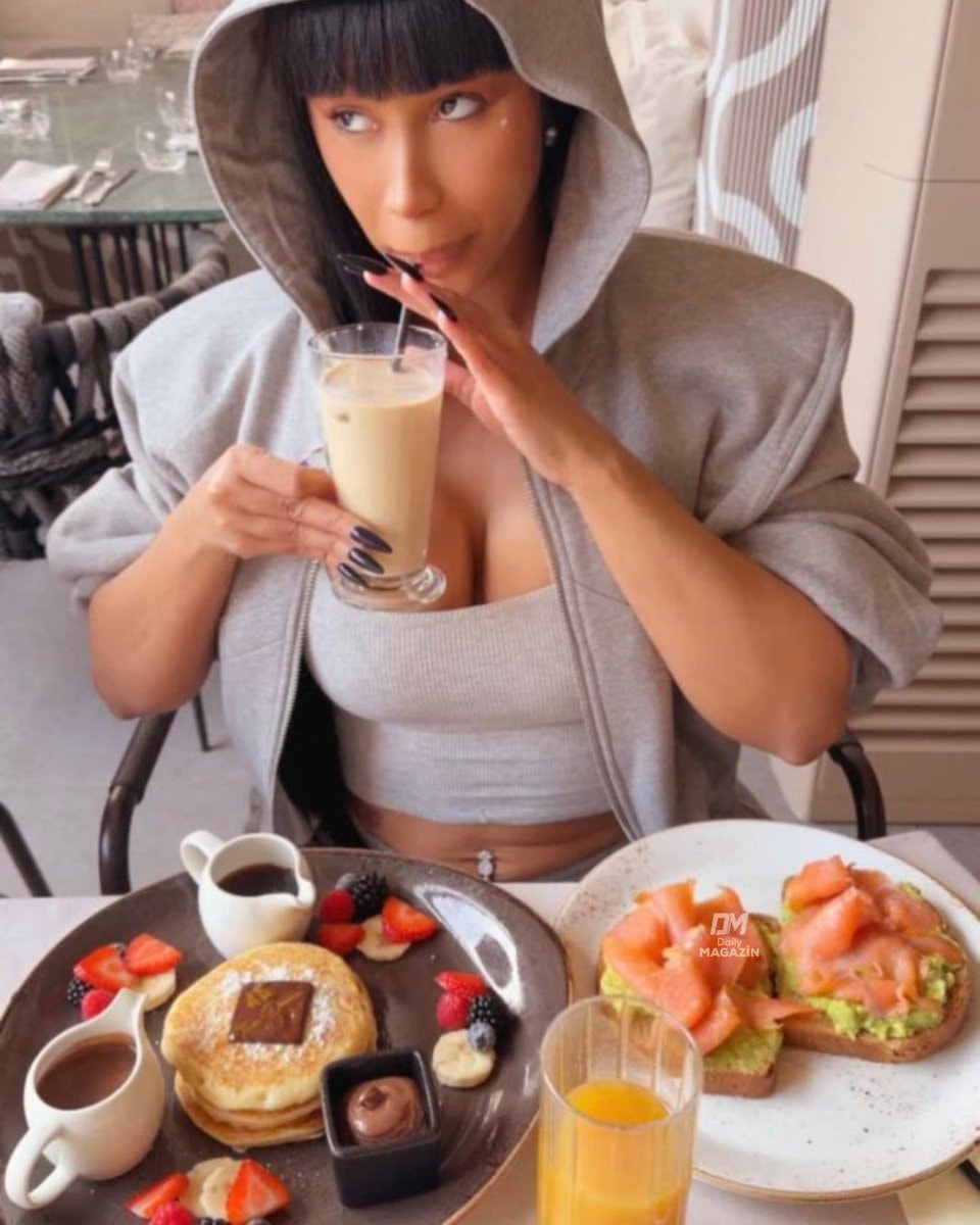 Cardi B breakfast in Milan
