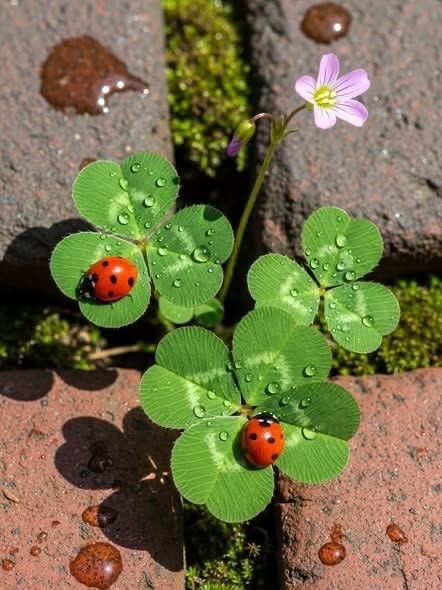 Ladybug on four leaf clover (photo 2 of 2)