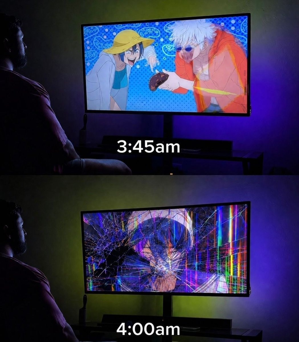 Anime TV shattered meme 3:45am Anime TV shattered meme 3:45am