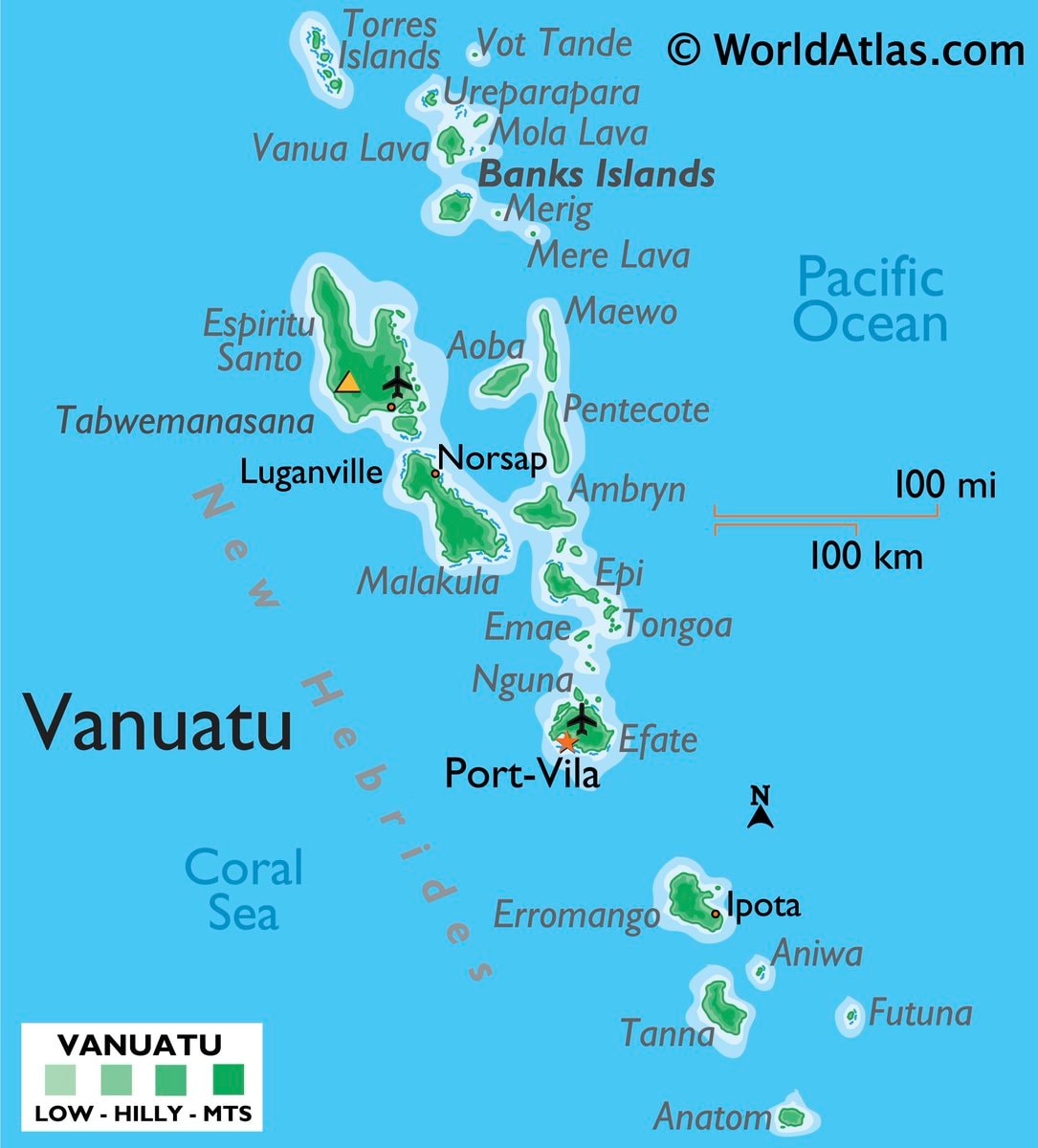 Vanuatu map and facts