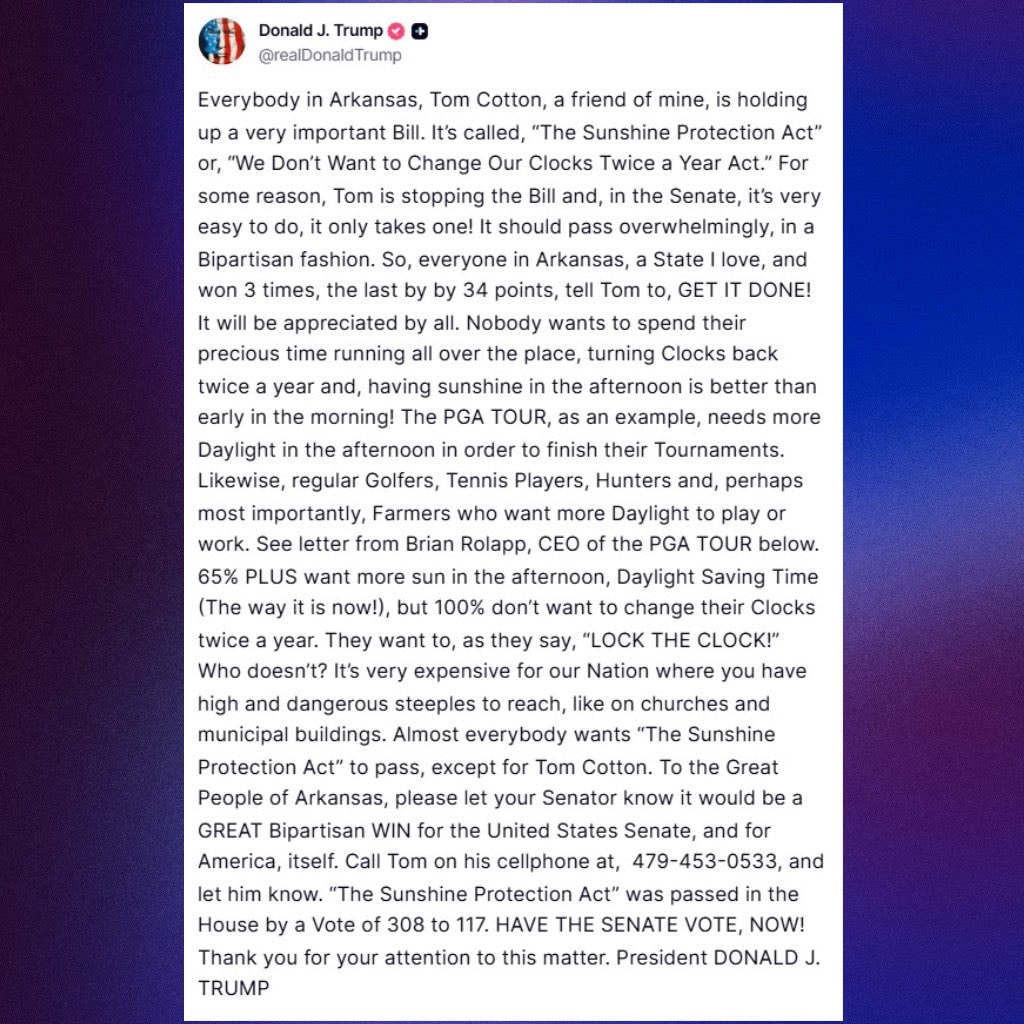 Donald Trump shares Tom Cotton number (photo 2 of 2)