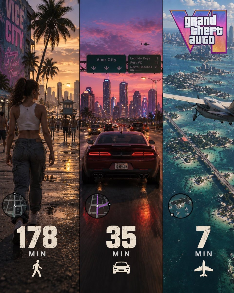 GTA 6 map travel times