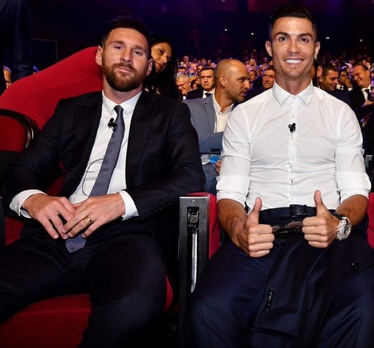 Messi and Ronaldo seated together