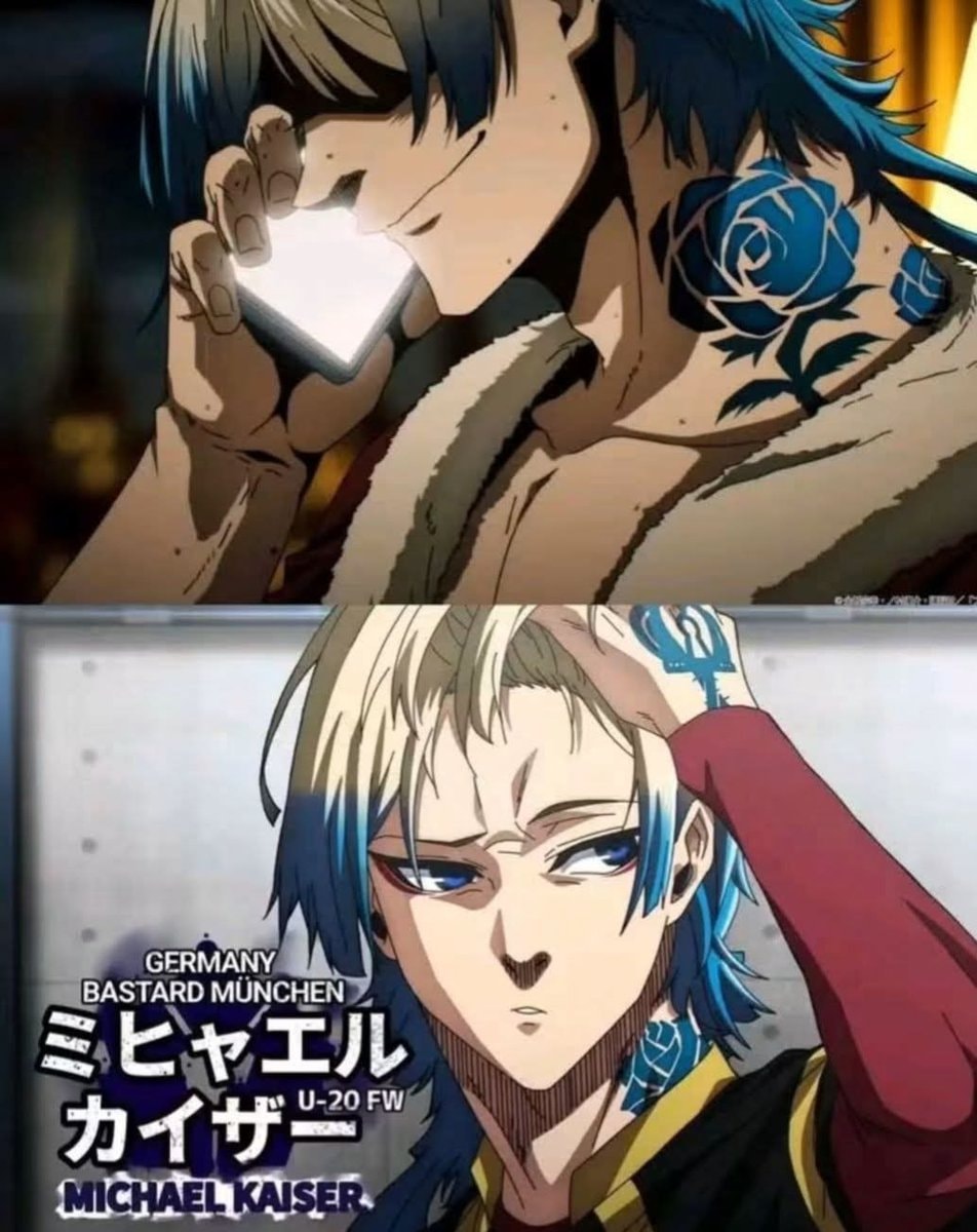 anime character blonde hair rose tattoos