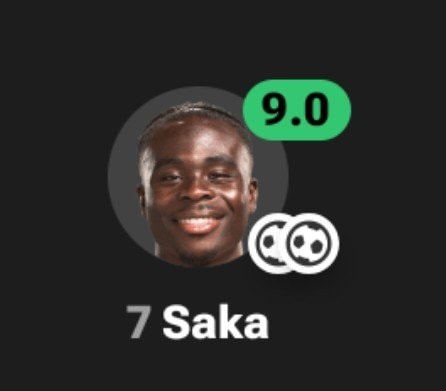 Saka 9.0 rating