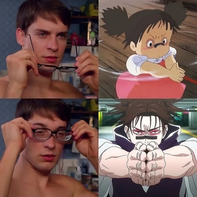 Same energy meme with Tobey Maguire and Ghibli