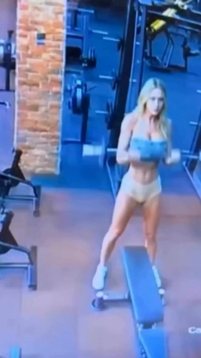 Woman doing bicep curls