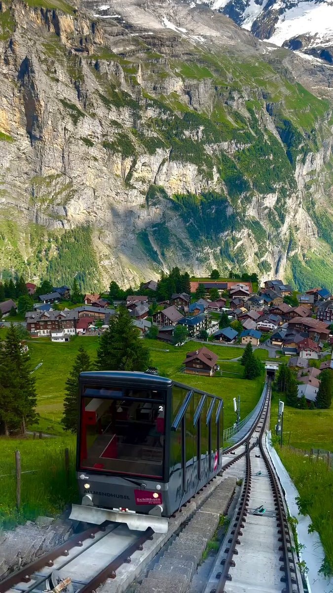 Swiss Alps funicular ALLMENDHUBEL