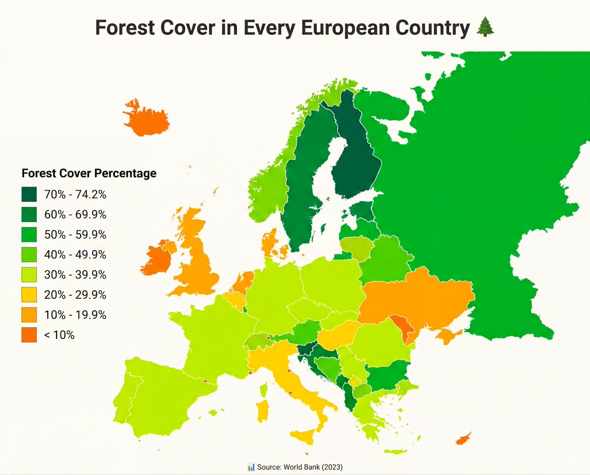Forest Cover in Every European Country